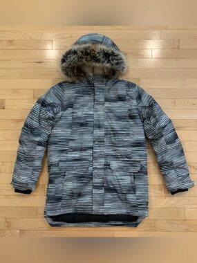 Lands’ End Kids Youth Girls Size XL (14-16) Down Parka – Grow-A-Longs – Faux Fur